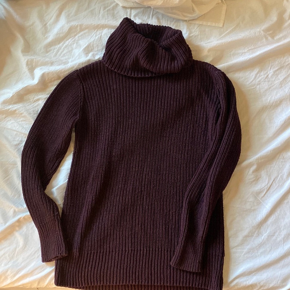 Abercrombie & Fitch maroon dark purple turtleneck sweater cotton blend